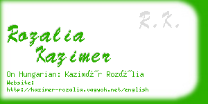 rozalia kazimer business card